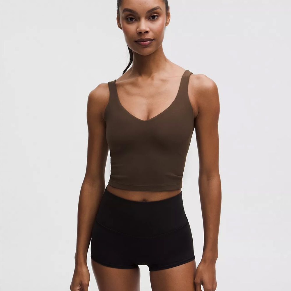 all in motion Women's V-Neck Crop Tank Top - Chocolate Brown